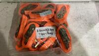 RATCHET STRAPS 20PCS - 2.5CM X 3.5M - NO HOOKS