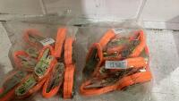 2 RATCHET STRAPS 10PCS - 2.5CM X 1.5M - NO HOOKS