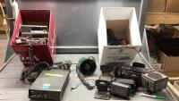 (2)BOXES - CB RADIOS, BRACKETS, SPEAKERS, CABLES