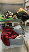 LARGE TOTE OF BLANKETS, PILLOWCASES, SHAMS