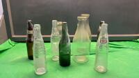 COLLECTIBLE BOTTLES - MILK W/ CARDBOARD TOPS, POP & BEER