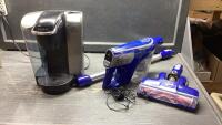 KEURIG MACHINE + CORDLESS HOOVER VACUUM