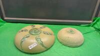 (2) ANTIQUE GLASS LIGHT FIXTURE COVERS