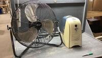 (2) ITEMS - LARGE FLOOR FAN + HONEYWELL HUMIDIFIER