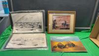 PORTFOLIO OF (4) INUIT PENCIL PRINTS, &ldquo;MARGARITA FIELD&rdquo; PICTURE