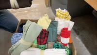 BOX OF VARIOUS FABRIC REMNANTS