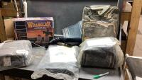 BOX OF ASSORTED SEAT COVERS + GMC WEATHERFRONT
