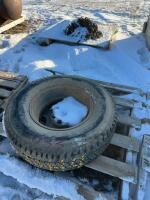 Single 16 inch truck tire on steel rim