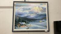 WINTER SCENE OIL PAINTING
