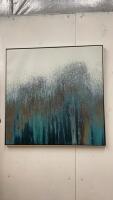 ABSTRACT PICTURE ON CANVAS - BLUE/GREEN TONES
