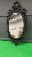 BLACK PLASTIC FRAMED MIRROR