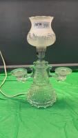 VINTAGE TABLE LAMP W/ GLASS BASE & SHADE