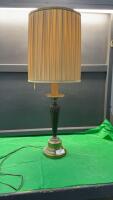 TALL TABLE LAMP W/ METAL BASE/CREAM PLEATED SHADE