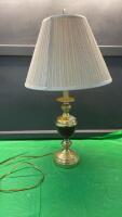 TABLE LAMP W/ METAL BASE, CREAM SHADE