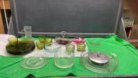 ASSORTED GLASSWARE - MOST ARE VINTAGE