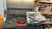 LARGE ROLLING TOTE BAG W/ (3) YOUNG LIVING & (2) BEAUTICONTROL BAGS