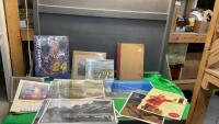 BOX W/ RAILROAD TICKET LEDGER, PLACEMATS DEPICTING PLACES AROUND THE WORLD, COCA-COLA LAMINATED POSTERS ETC