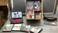 BOX OF DVD&rsquo;S + PORTABLE RCA DVD PLAYER