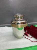 METAL URN W/ VELVET STORAGE BAG