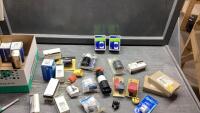 ELECTRICAL SUPPLY- (2) 15 AMP BREAKERS , 30 AMP POWER OUTLETS, SWITCHES, EXTENSION CORD ENDS