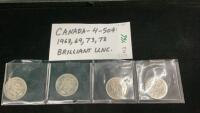 (4) CANADIAN 50 CENT PIECES - 1968/69/73/78