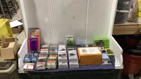 BOX OF ADAPTERS/FLUORESCENT MOOD LIGHT