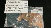 (20) CANADA CONSECUTIVE PENNIES
