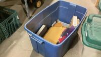 BIG TOTE WITH LARGE BROWN ENVELOPES, BOOKS, SCRAPBOOKING PAPER, KODAK EASY SHARE