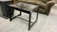 GLASS & METAL END TABLE