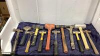 BUCKET OF VARIOUS HAMMERS