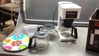 (2)BOXES-TIM HORTONS BUNN COFFEE MAKER, 2 EXTRA POTS, PLASTIC PLATES