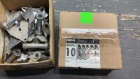(2) ITEMS BOX OF GARAGE DOOR HINGES + ROLLERS