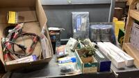 BOX W/FLEXIBLE EXHAUST PIPE, JAR HEAD TANK GAUGE, ELECTRICAL FUEL PUMP, MIRROR ARM HOUSING, LARGE GENERATOR COVER,