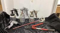 AIR PAINT SPRAY, WIRE CUTTER, HEAVY DUTY DRILL MIXER & AIR IMPACT WRENCH