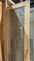 WOOD DOOR W/ LEADED GLASS INSERT