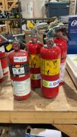 (4) RED FIRE EXTINGUISHERS - ABC