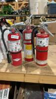 (3) RED FIRE EXTINGUISHERS - ABC