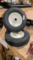 (2) SMALL TIRES ON RIMS