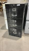 3-DRAWER BLACK FILING CABINET - LEGAL SIZE