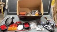 BOX WITH TRAILER LIGHTS + SOME WIRE