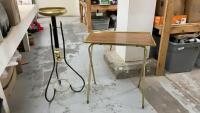 LIGHTWEIGHT METAL PLANT STAND & SINGLE TV TRAY