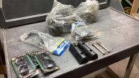 BOX W/CLAMPS, BABY BUMPERS, CABLE HOLDERS, BATTERY HOLD DOWNS, WIRE CLIPS, PINS