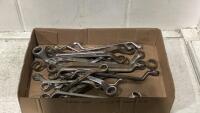 SHOP BOX OF VARIOUS DOUBLE SIDED DEEP OFFSET RING SPANNER