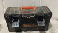 TACTIX 16" TOOL BOX WITH VARIOUS WRENCHES, SOCKETS, TORX BITS & EXTENSION BARS