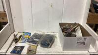 SHOP BOX OF WINDSHIELD REPAIR KIT, GLOVES, FIBERGLASS MAT, LOW SIDE PIERCING SIDE, BRUSH & MISC