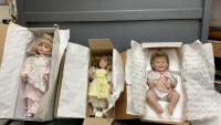 (2) ASHTON DRAKE & (1) HAMILTON HERITAGE PORCELAIN DOLLS