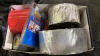 SHOP BOX WITH GLUE STICKS, DUCT TAPE, ELETRIC TAPE & SAFETY FLEX