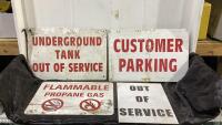 4 METAL SIGNS