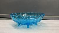VINTAGE BLUE 4-LEGGED BOWL