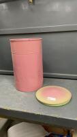 VINTAGE FLOUR BIN PAINTED PINK
